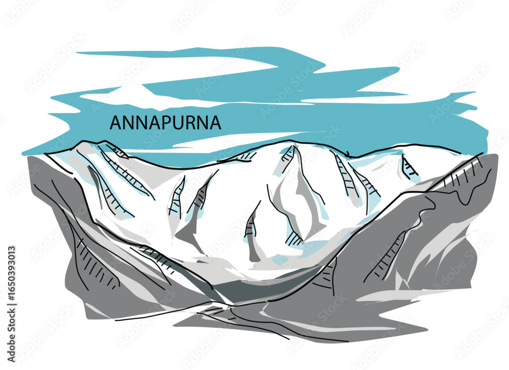 Annapurna mountain illustration.eps Annapurna mountain illustration.eps