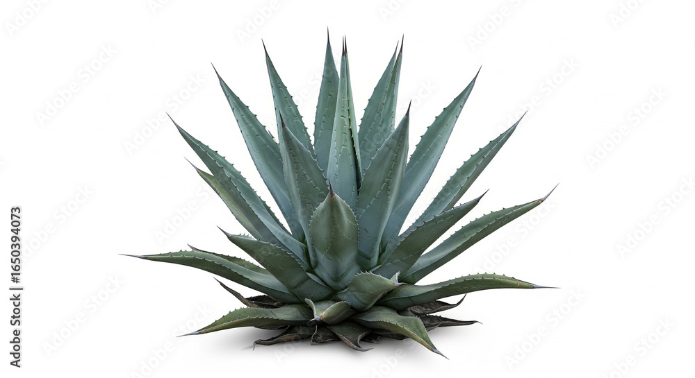 Fototapeta premium Vibrant Green Blue Agave Plant Isolated transparent background