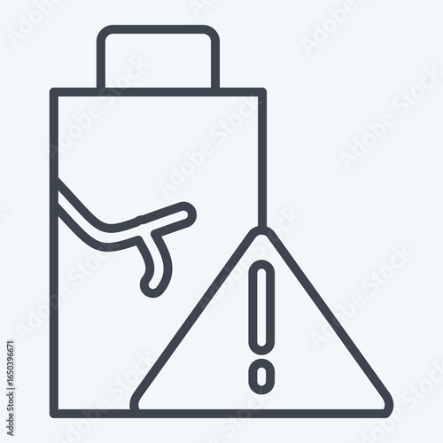 Icon Damaged Energy. related to Charging symbol. line style. design editable