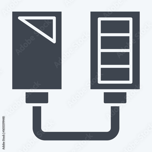 Icon Solar Power Charger. related to Charging symbol. glyph style. design editable