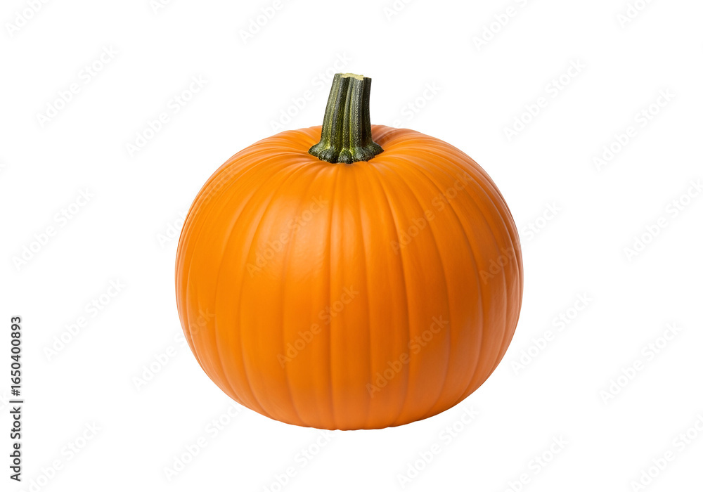 Obraz premium Single, ripe orange pumpkin against a black background.