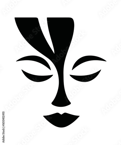 Abstract black face mask graphic design