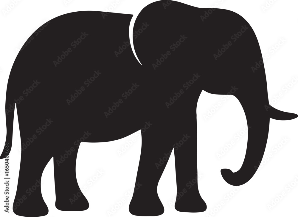 Fototapeta premium Elephant silhouette vector for wildlife, safari, and nature design, decoration, and artwork projects.