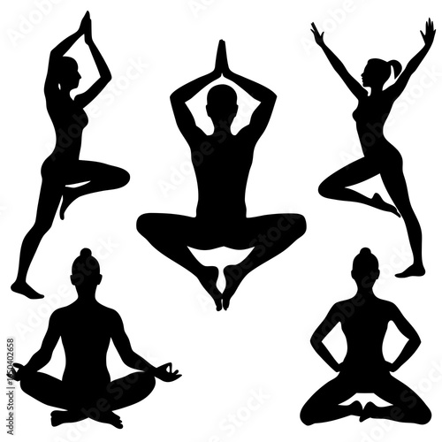 silhouette of yoga