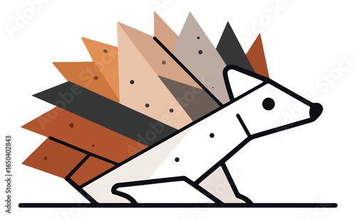 Abstract hedgehog illustration graphic design