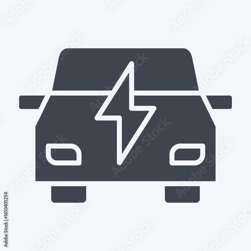 Icon Electric Car. related to Charging symbol. glyph style. design editable