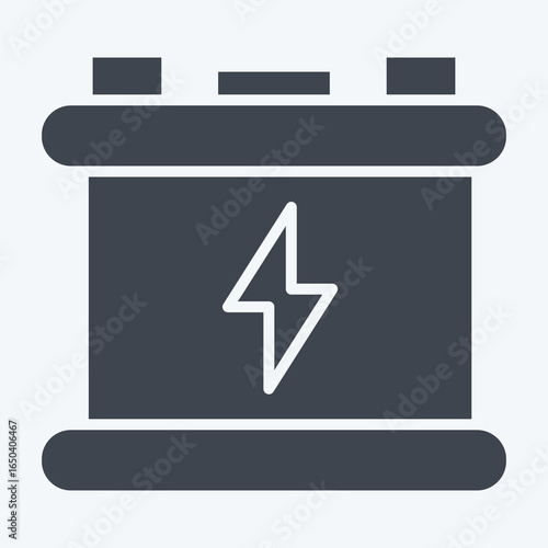 Icon Accumulator. related to Charging symbol. glyph style. design editable