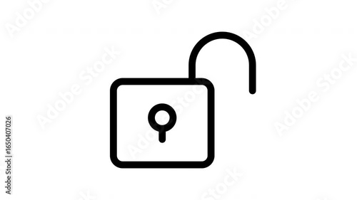 Padlock opening and closing, symbolizing access or security. Suitable for login, privacy, and tech animations.