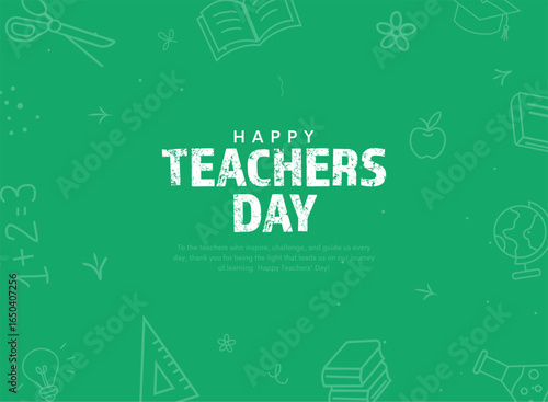 Happy teachers day creative minimal background design. Vector illustration for education concept.