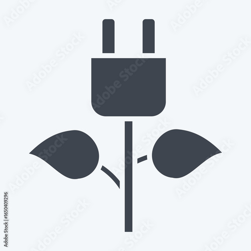 Icon Bio Energy. related to Charging symbol. glyph style. design editable