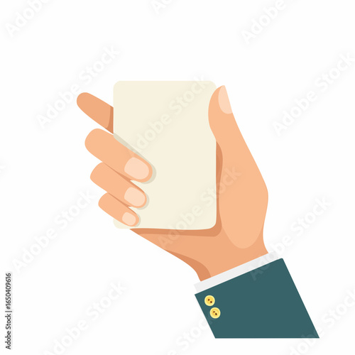 flat hand with card