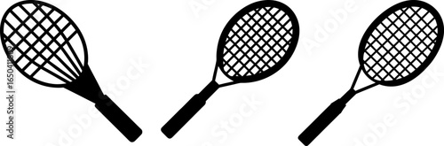 Tennis racket set, a Set of tennis rackets, tennis racket collection, Vector of tennis racket, tennis racket silhouette, tennis racket isolated on white background
