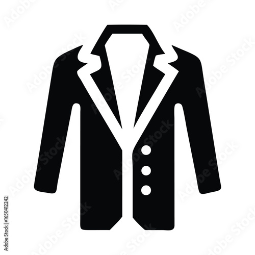 Sleek Silhouette of a Stylish Blazer Formal Wear Elegance in Monochrome Design for Fashion and Apparel Conceptualization or Pictorial Representation