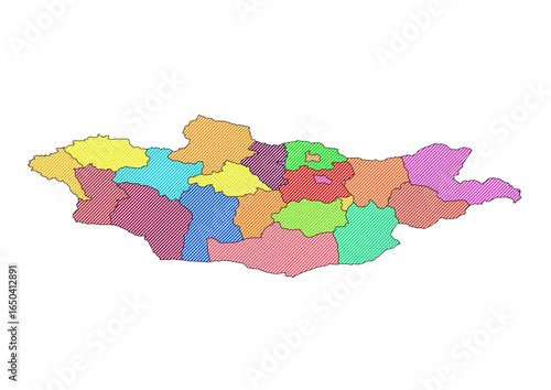 Mongolia Map Shaded Edition – 3D Style Asia Vector for Wall Art, Posters, and Geography Projects