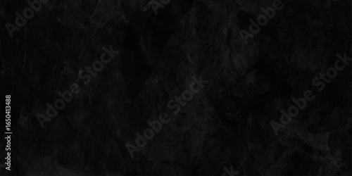 Abstract grunge old stained Dark grey textured concrete black wall background,  dirty dark raw cement wall texture and background, wide panorama picture black wall texture.