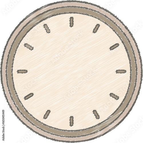 Simple round clock face with hour tick marks and textured center