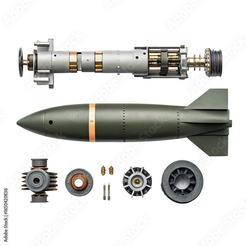 Discover the intricate design of a military bomb, a powerful symbol of defense and precision engineering