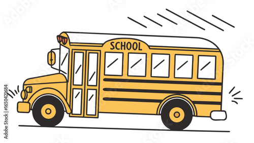 Yellow school bus clip art vector illustration for back to school transportation and education design 100