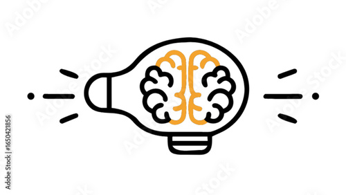 Brain lightbulb idea innovation creativity intelligence solution thinking inspiration concept design vector