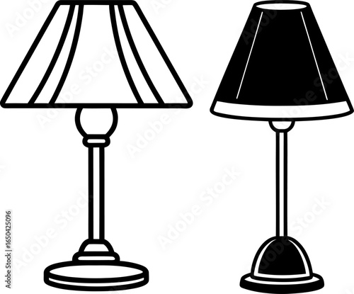 Desk lamp set, a Set of desk lamps, desk lamp collection, Vector of desk lamp, desk lamp silhouette, desk lamp isolated on white background