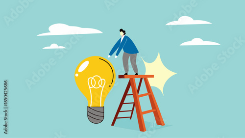 funding new innovative project, investing or VC venture capital to support business startup idea, raising funds to start a business, businessman inserts gold coins into business light bulb idea