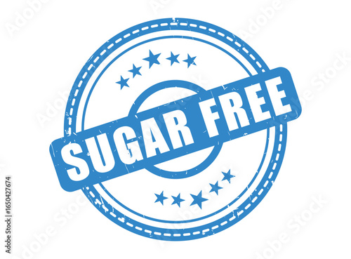 Sugar Free Rubber Stamp Seal with a Star Border