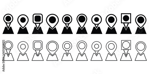 Location map pin icons set. Modern map marker collection. Pinpoint. Location pin icon. Map pin place marker. Map marker pointer icon.  Map pin place marker. Map marker pointer icon. eps 10