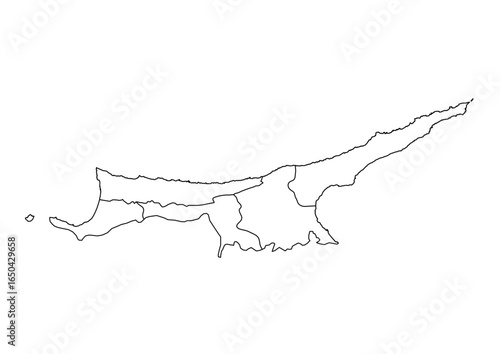 Northern Cyprus Map White Edition – Clean Island Vector for Travel Prints, Posters, and Minimalist Wall Decor