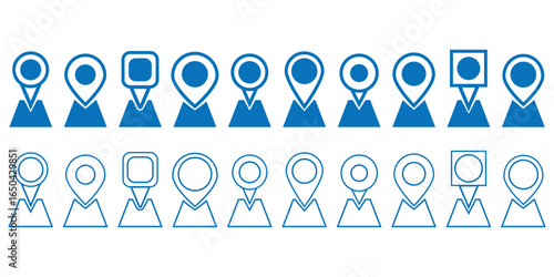 Location map pin icons set. Modern map marker collection. Pinpoint. Location pin icon. Map pin place marker. Map marker pointer icon.  Map pin place marker. Map marker pointer icon. eps 10