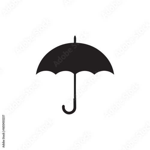 Umbrella simple icon silhouette vector isolated on white background