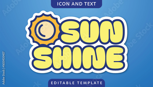 sun shine editable text effect template