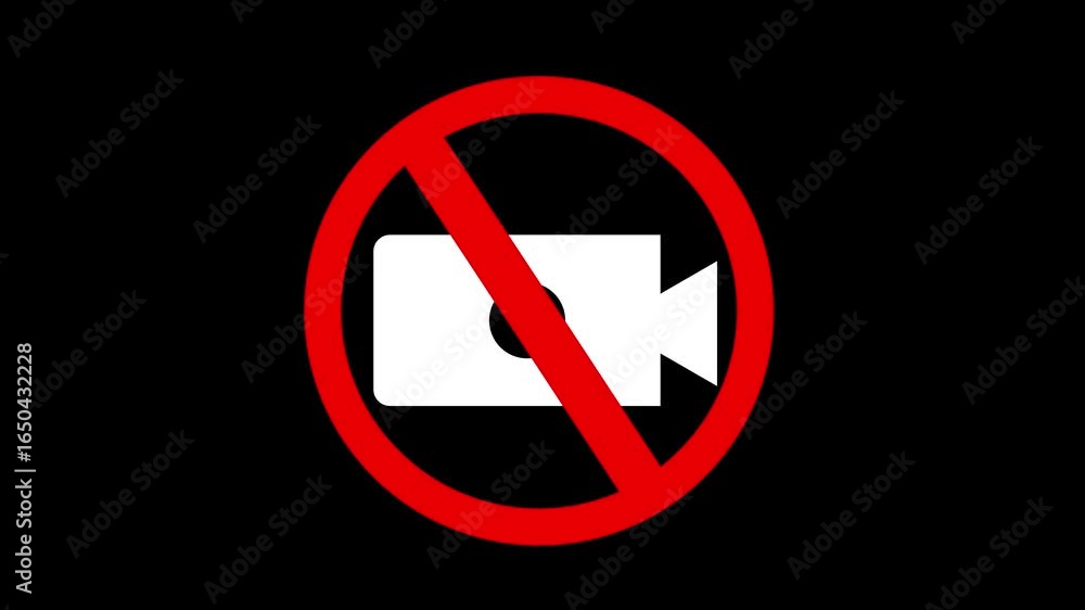 Camera video icon with ben icon animation on a black background. Camera video icon with ben icon animation on a black background.