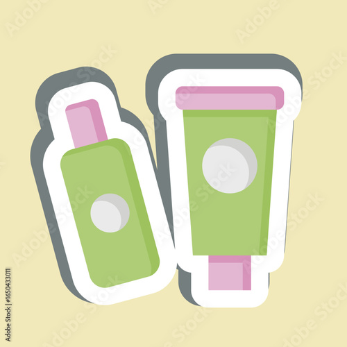 Sticker Toilet Ries. related to Restroom symbol. design editable