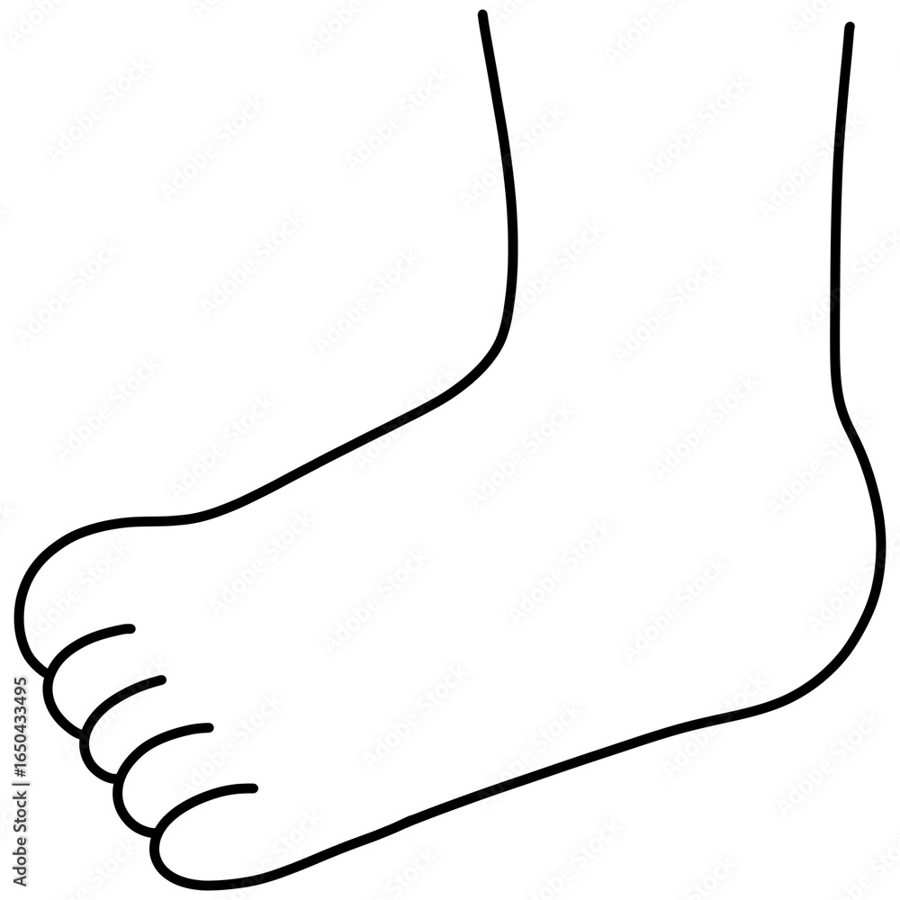 Obraz premium Foot cartoon illustration outline 