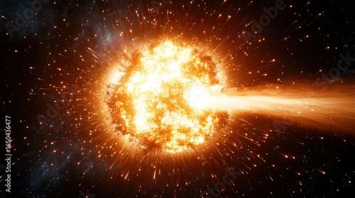 Spectacular supernova explosion, illuminating the cosmos with intense light and energy displaying