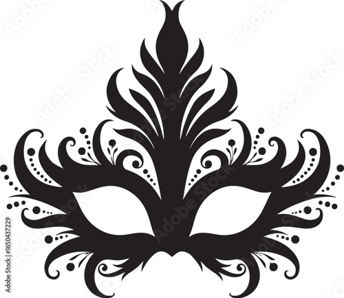 "Shadow Masquerade: Tribal Mask Silhouettes" vector bundle