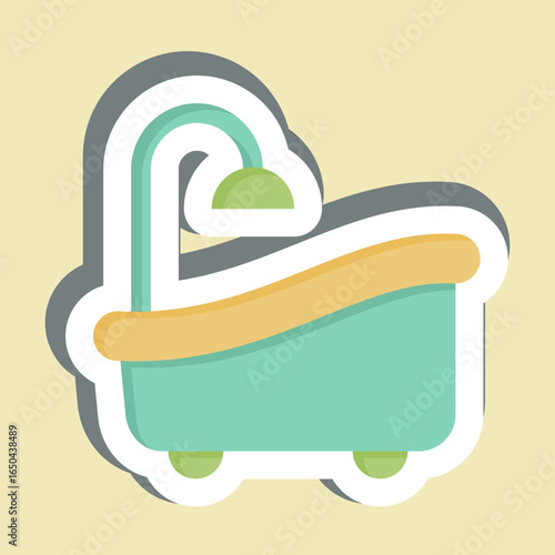 Sticker Bath. related to Restroom symbol. design editable