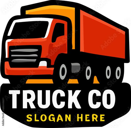 Cartoon Truck Company Logo Design 1.