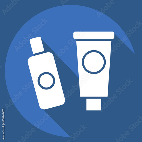 Icon Toilet Ries. related to Restroom symbol. long shadow style. design editable