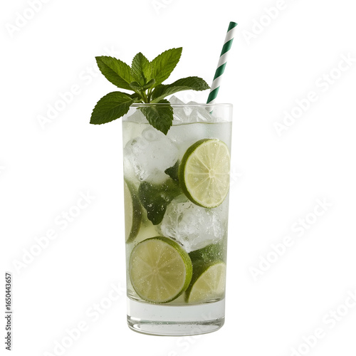 mojito cocktail isolated on white