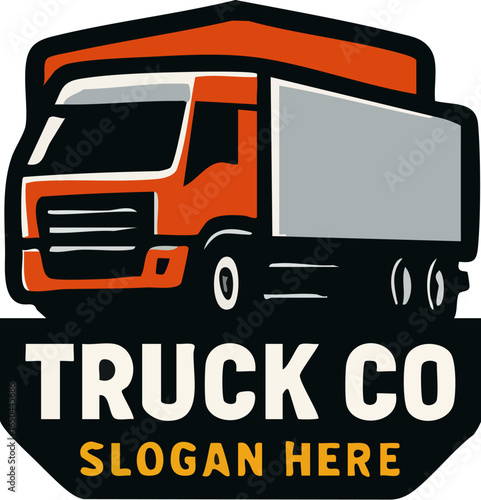 Orange Truck Company Logo Design 1.