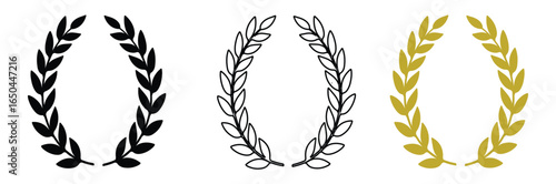 Set of wheat seed silhouette vector designs