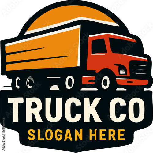 Truck Company Logo Design Template 1.