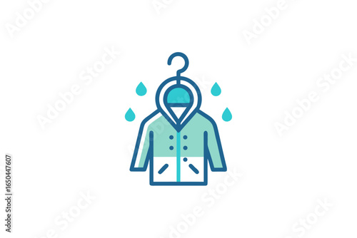 Elegant raincoat on hanger with light stylish fashion eco clothing
