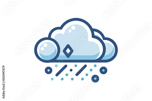 Hail cloud with small ice pellets falling sustainable weather climate