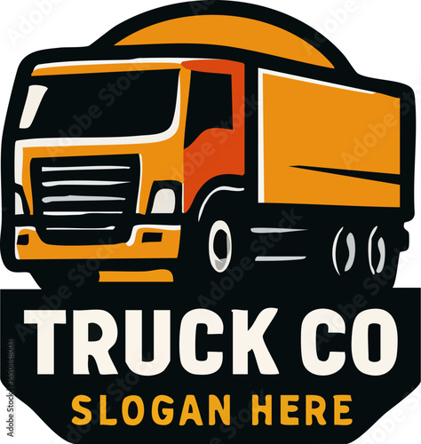 Truck Company Logo with Slogan.