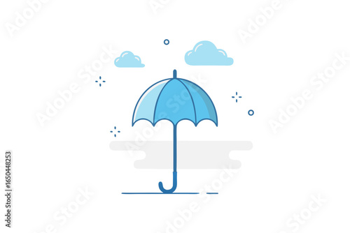 Umbrella with gentle raindrops providing compact weather protection