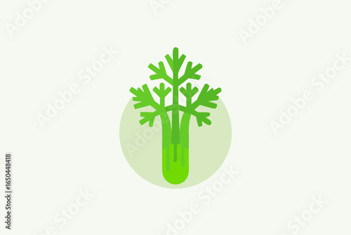 celery stalk with delicate snowflake pattern on winter plate