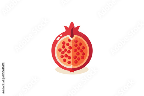 pomegranate showing frosty seeds with winter detail design