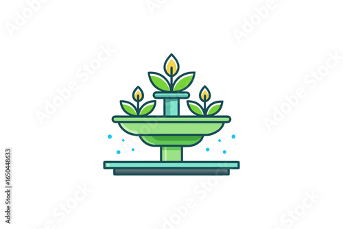 Tiny icon of rainwater powered garden system